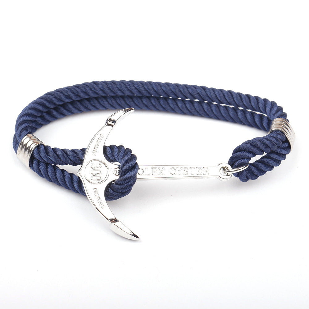 Navy Wind Fish Hook Anchor Bracelet