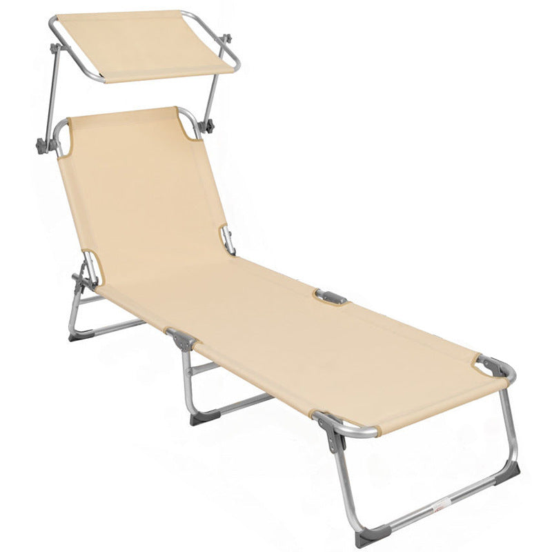 Outdoor Awning Camping Lounge Chair Tri-fold Bed