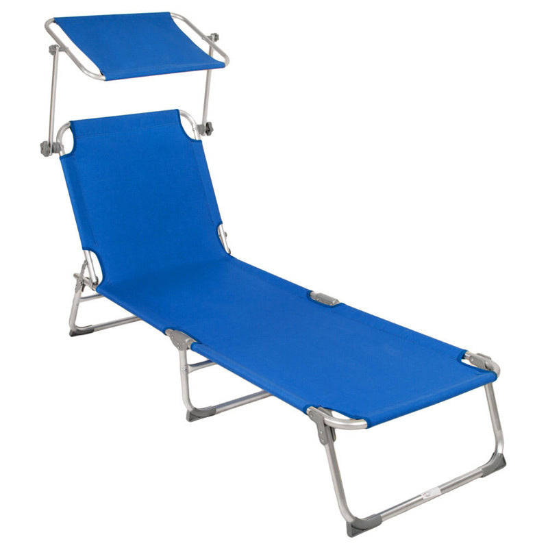 Outdoor Awning Camping Lounge Chair Tri-fold Bed