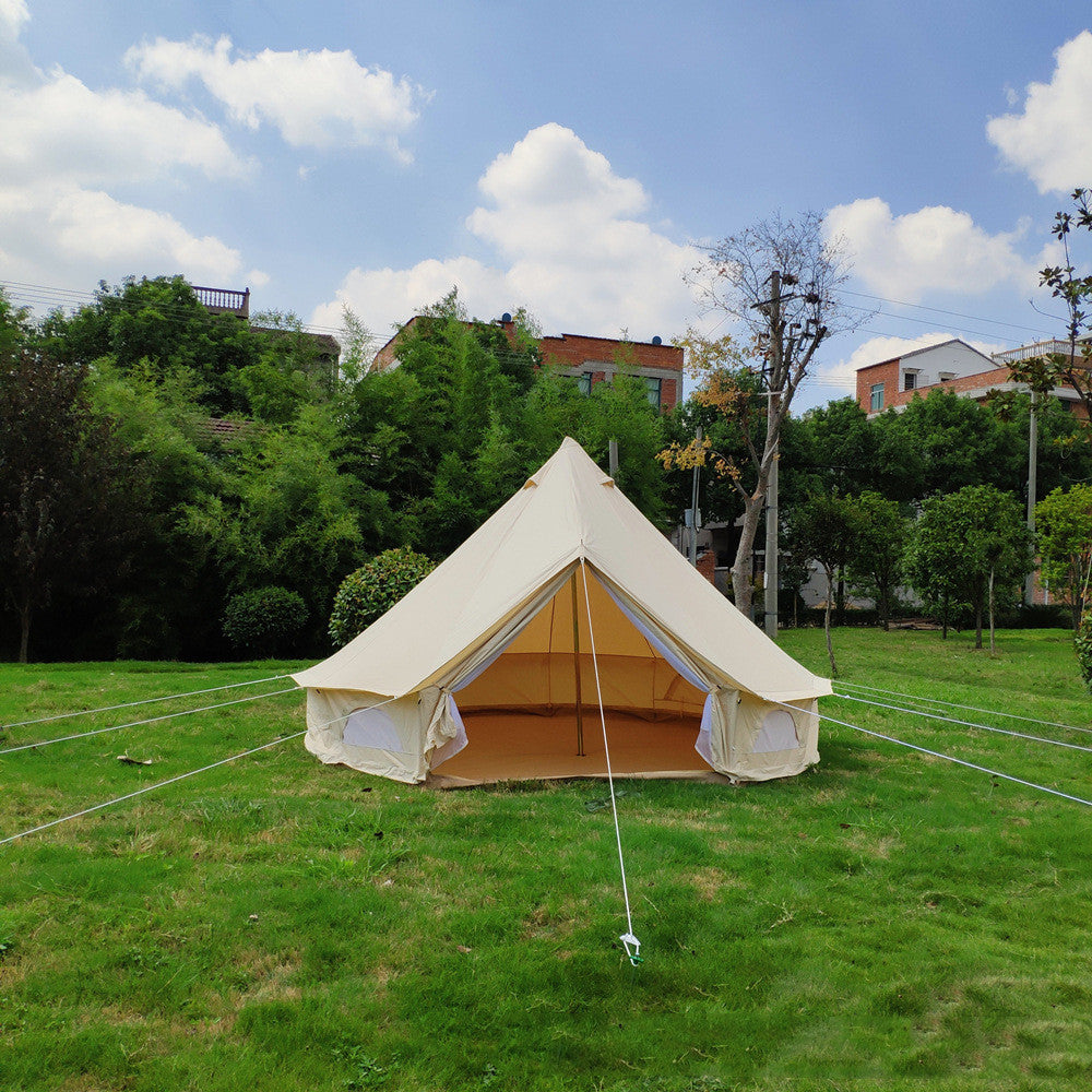 Outdoor Canvas Camping Tent Oxford Cloth Against Heavy Rain To Keep Warm